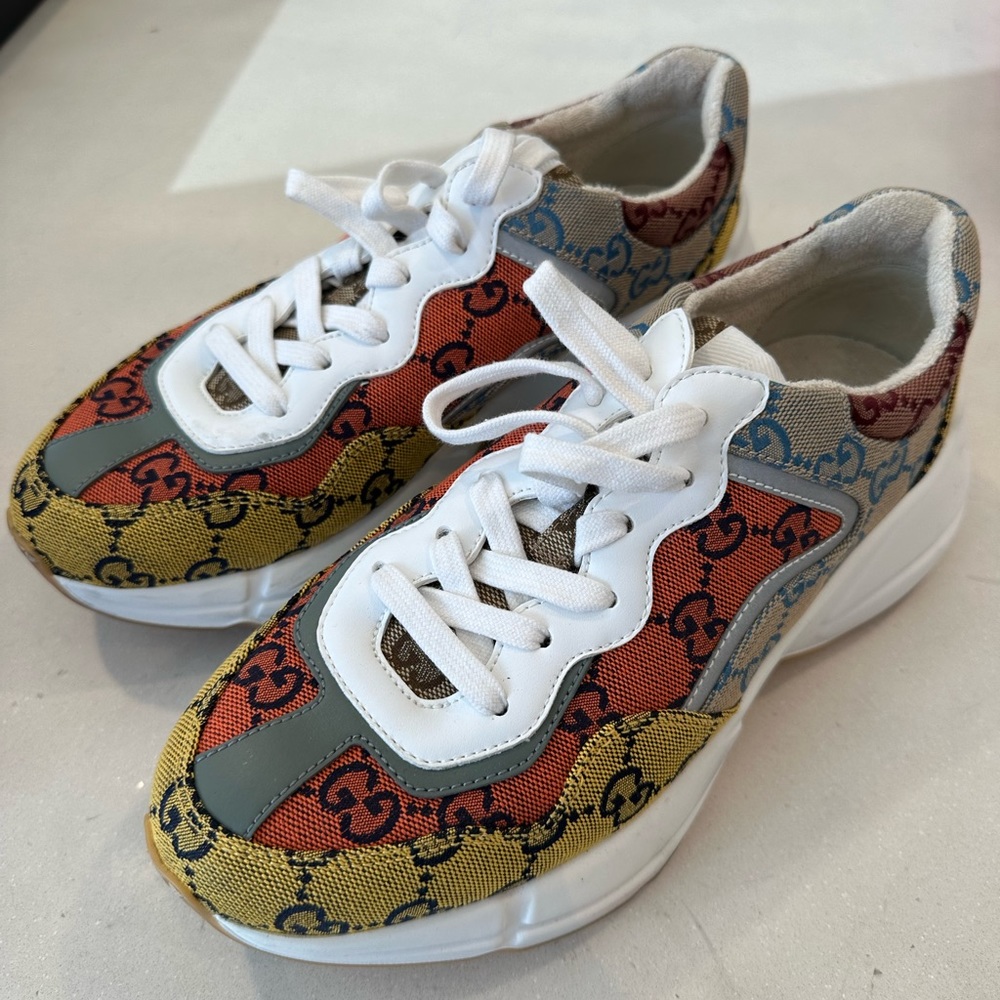 Gucci Monogram Multicolor Womens Rhyton Sneakers
